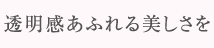 透明感あふれる美しさを