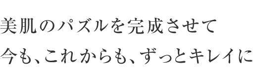 美肌のパズルを完成させて今も、これからも、ずっとキレイに